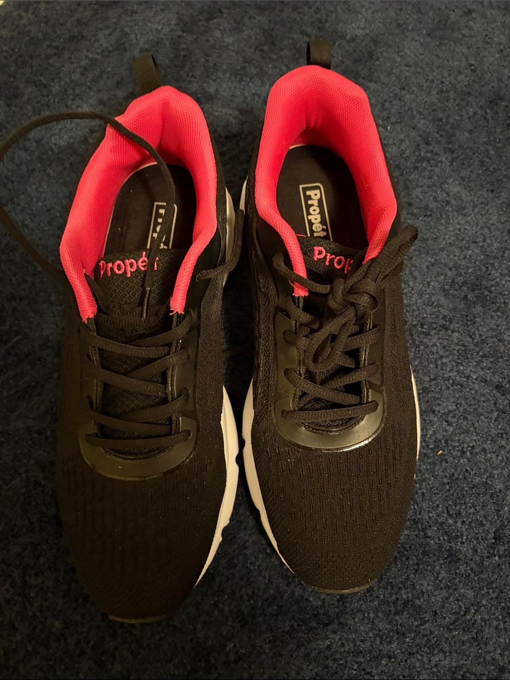 Propet Women’s Black Athletic Sneakers with Pink Lining
